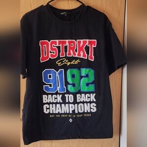 Black and Red Short Sleeve Tee with Bold Graphic Design